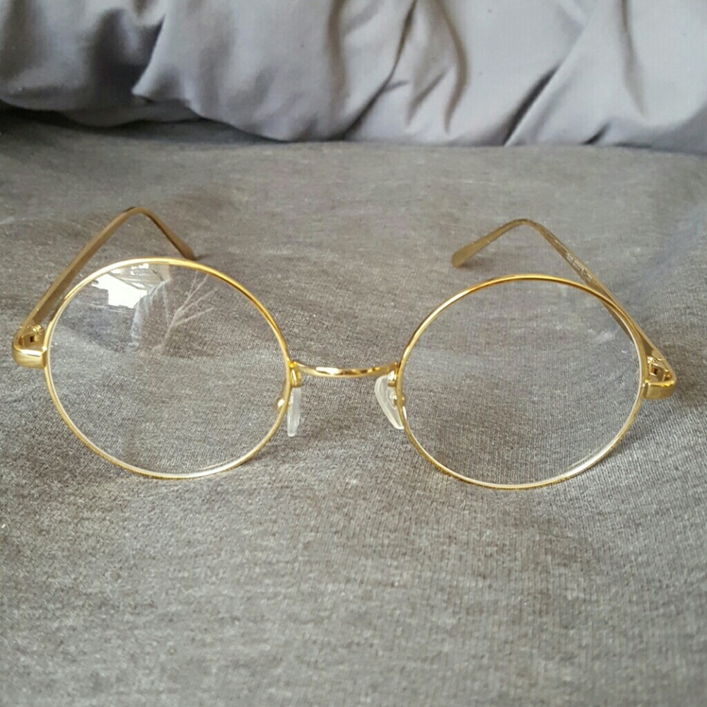 Gold Rimmed Harry Potter Style Glasses